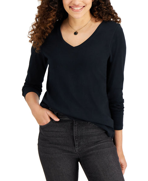 Style & Co Cotton V Neck T-Shirt